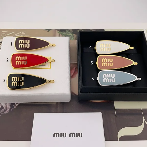 速達発送ミュウミュウ パロディ エナメルメタル ヘアクリップ 6色 myi93725
