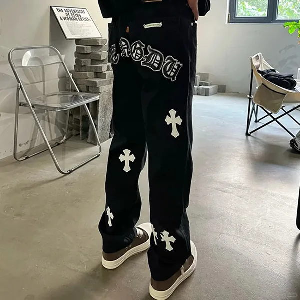 稀少クロムハーツ ロゴ スウェット デニム パンツ スーパーコピー Kuq77187