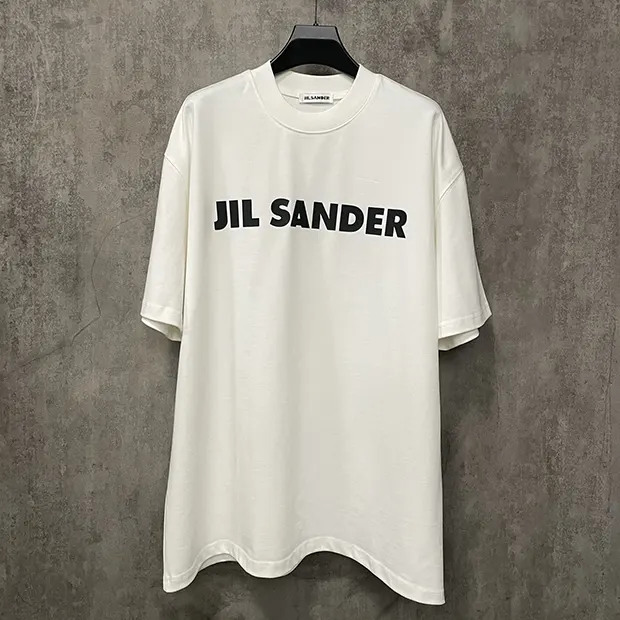 ジルサンダー ロゴプリント入りコットンジャージーTシャツ コピー ホワイト Jii34356