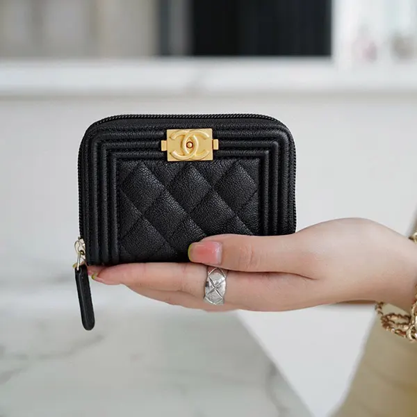 ◆送料込 ボーイ シャネル 偽物 Zip Around 財布 Coin Purse A80602