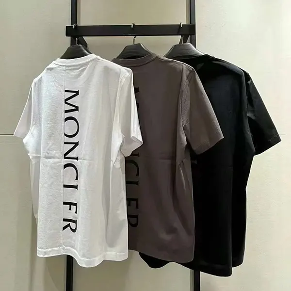 モンクレール 縦型のロゴプリント 偽物 クルーネック 半袖Tシャツ 3色 j10918