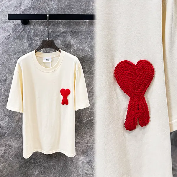 アミ パリス■オーガニックコットンパッチ Tシャツ 偽物 HTS065