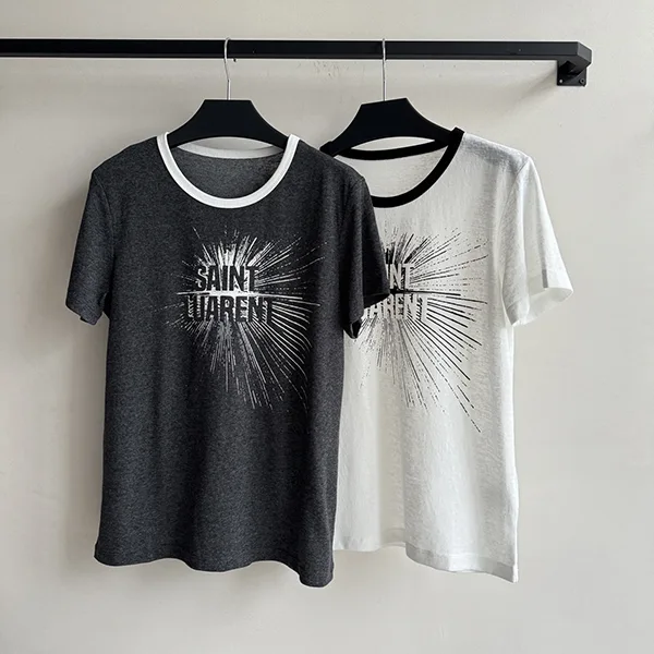 秋冬大セールサンローラン 並行輸入品 ロゴ Tシャツ 半袖 2色 Saf44736