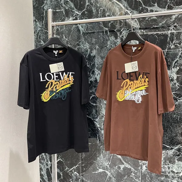 素敵な ロエベ Paulas Ibiza プリントコットン 偽物 半袖Tシャツ los71848