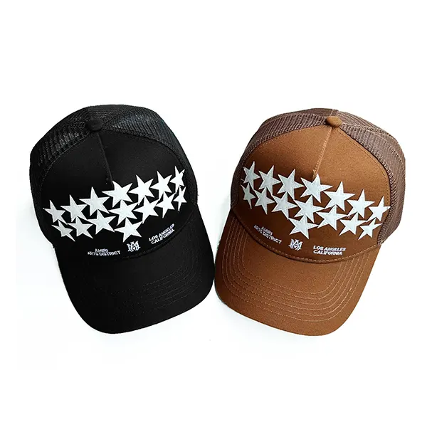 【アミリ 偽物】Star Leather トラッカーキャップBrown amm25289