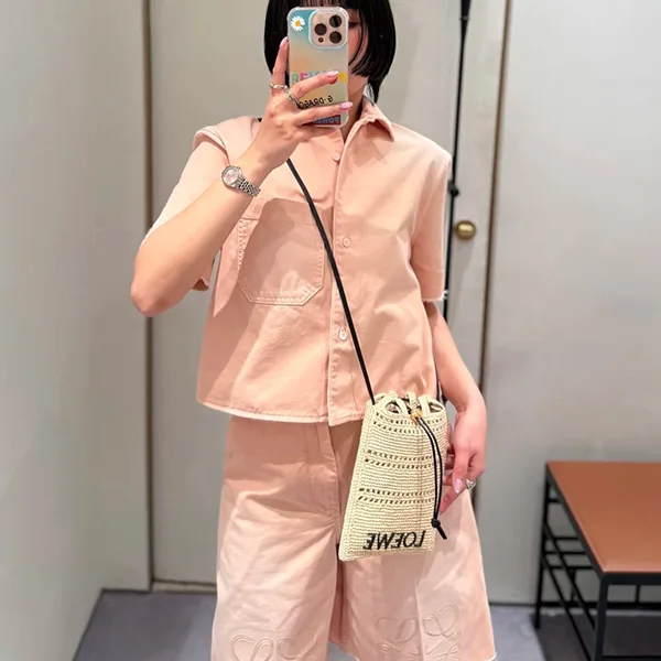 ★日本!!人気！【ロエベ】パウラズイビザ クロップシャツ 偽物 ショートパンツ セット lou71457