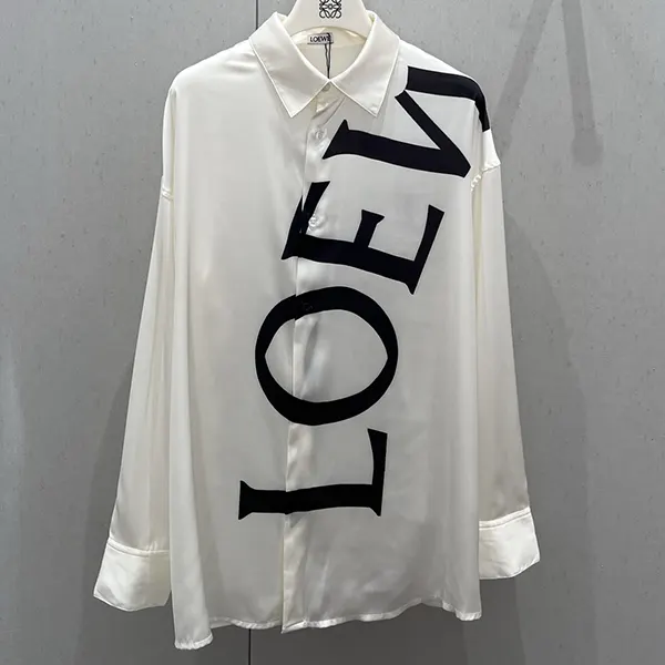 人気No1 ロエベ シルクシャツ パロディ ホワイト ロゴ loa75176