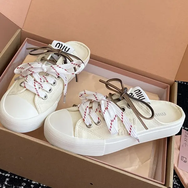 争奪戦 ミュウミュウ スリッパ パチモン Denim sneaker mules myx91740
