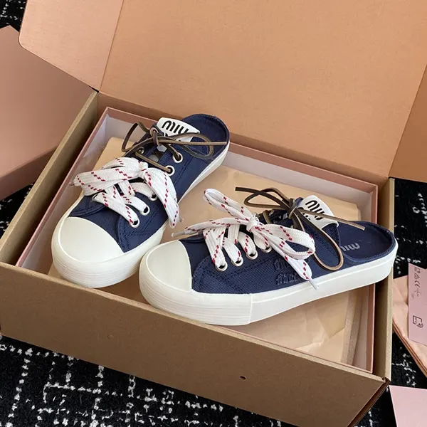目を惹くカラー ミュウミュウ スリッパ n級品 Denim sneaker mules myp24273
