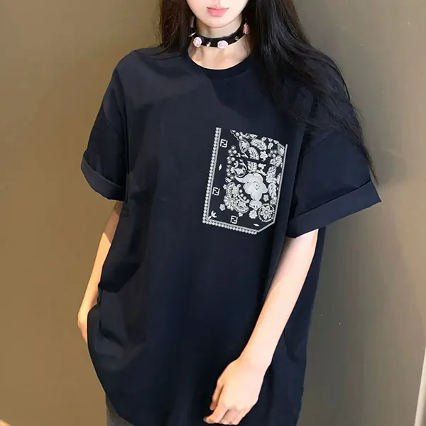 入手困難 フェンディ ブルーコットン Tシャツ スーパーコピー fev32768