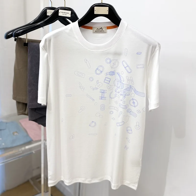 使い勝手良しエルメス 贋物 Fragments Equestres Tシャツ 半袖 コットン素材 erf18899