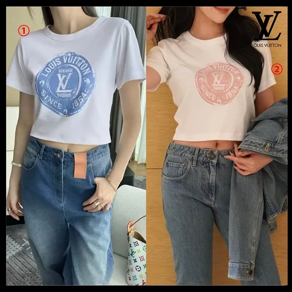 ルイヴィトン★クロップトップ 偽物 Tシャツ【幅広いコーデで活躍♪】1AHIZ