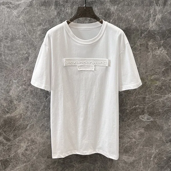 アレキサンダーワン 偽物 コットンジャージー ユニセックス ディストレストロゴ tシャツ UCC1251
