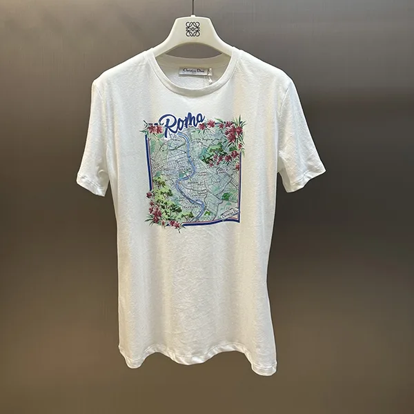 超話題!ディオール Roma  Souvenir Tシャツ 偽物 コットン & リネン ジャージー deo64879