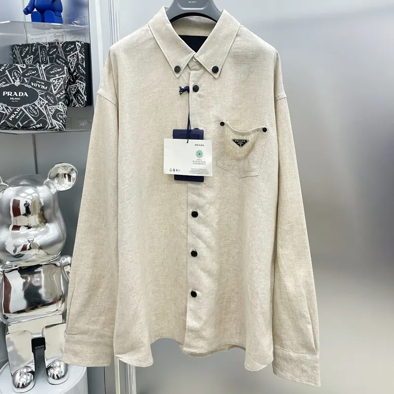 ギフトに最適プラダ 偽物 コットンブレンド シャンブレー シャツ pur60275