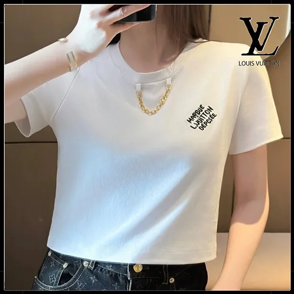 ルイヴィトン クロップトップ Tシャツ 偽物 1AHX8【コットン生地で快適♪】